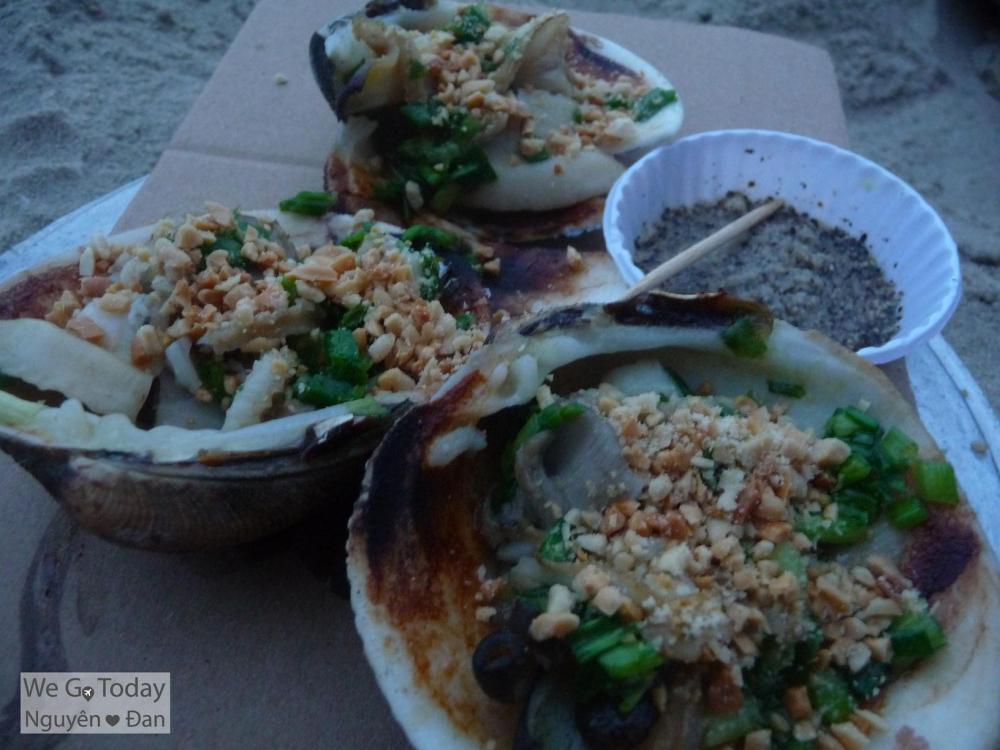 Sò chén nướng mỡ hành