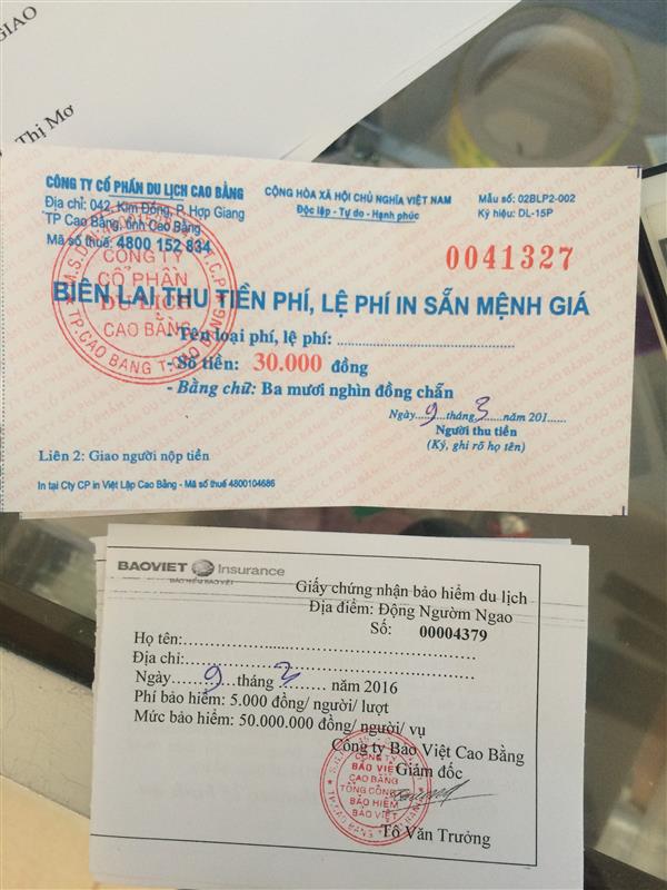 Giá vé Động Ngườm Ngao