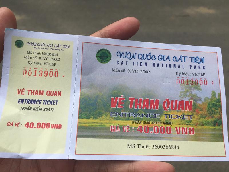 vé Nam Cát Tiên