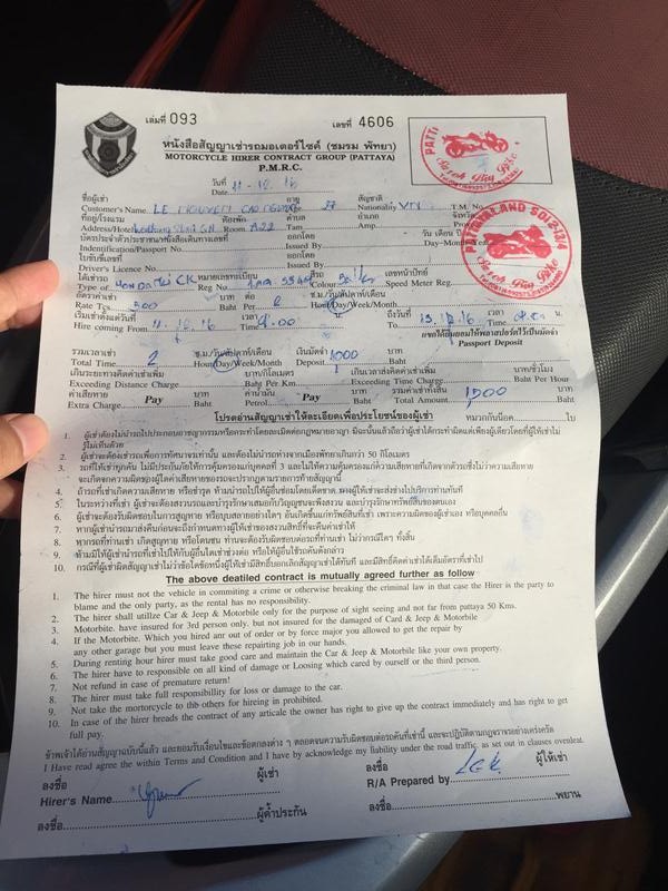 Giấy thuê xe
