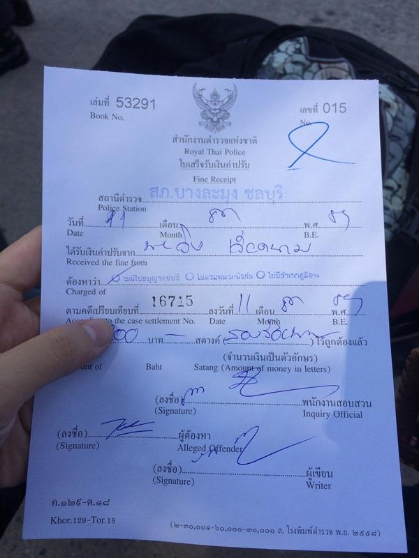 Giấy phạt Pattaya