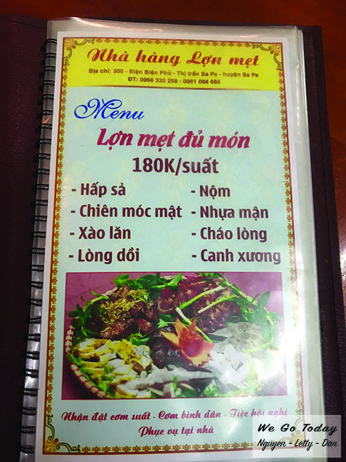 Tên các món trong mẹt